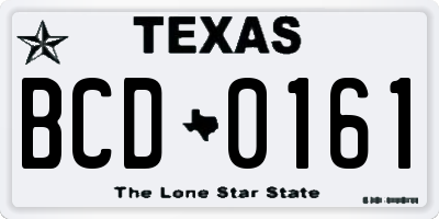 TX license plate BCD0161