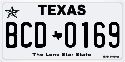TX license plate BCD0169
