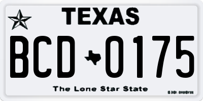 TX license plate BCD0175