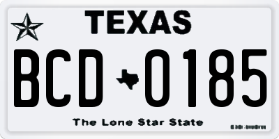 TX license plate BCD0185