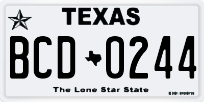 TX license plate BCD0244