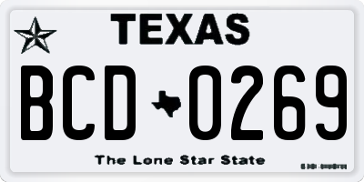 TX license plate BCD0269