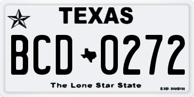 TX license plate BCD0272