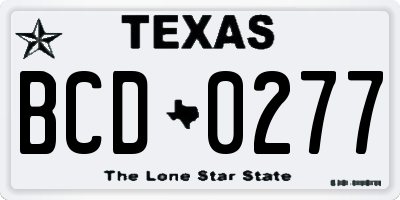TX license plate BCD0277