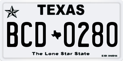 TX license plate BCD0280
