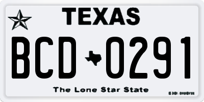 TX license plate BCD0291