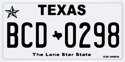 TX license plate BCD0298