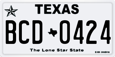 TX license plate BCD0424