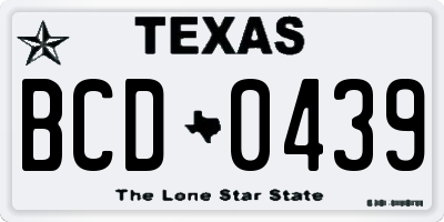 TX license plate BCD0439