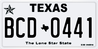 TX license plate BCD0441