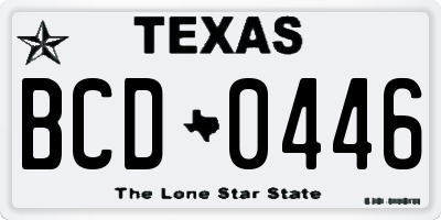 TX license plate BCD0446
