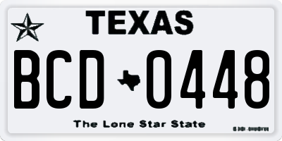 TX license plate BCD0448