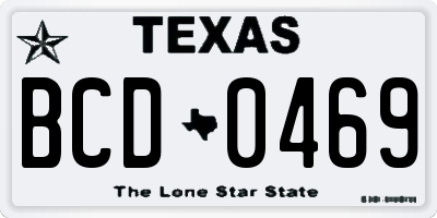 TX license plate BCD0469
