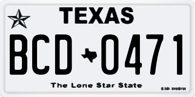 TX license plate BCD0471