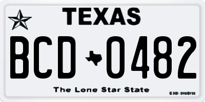 TX license plate BCD0482