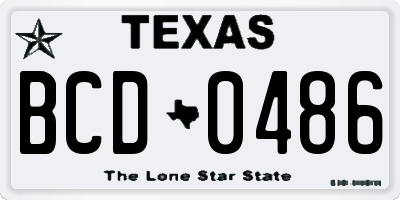 TX license plate BCD0486