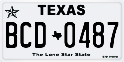 TX license plate BCD0487