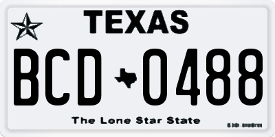 TX license plate BCD0488