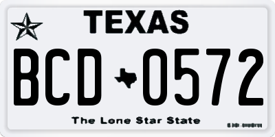 TX license plate BCD0572