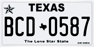 TX license plate BCD0587