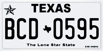 TX license plate BCD0595