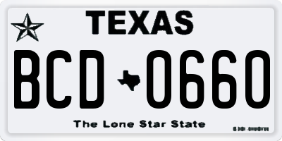 TX license plate BCD0660