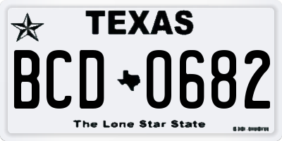 TX license plate BCD0682