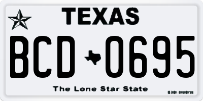 TX license plate BCD0695