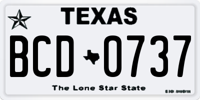 TX license plate BCD0737