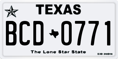 TX license plate BCD0771