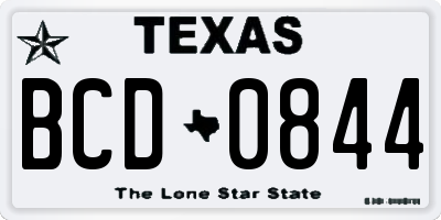 TX license plate BCD0844