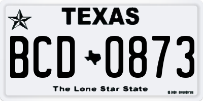 TX license plate BCD0873