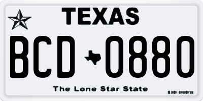 TX license plate BCD0880