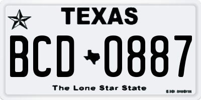 TX license plate BCD0887