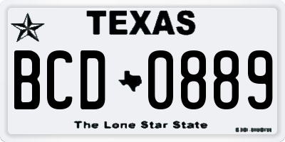 TX license plate BCD0889
