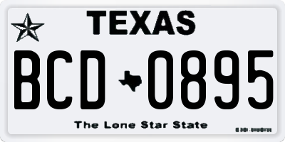 TX license plate BCD0895