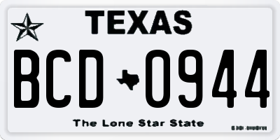 TX license plate BCD0944