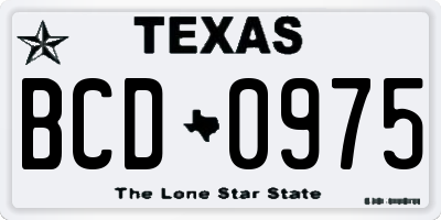 TX license plate BCD0975