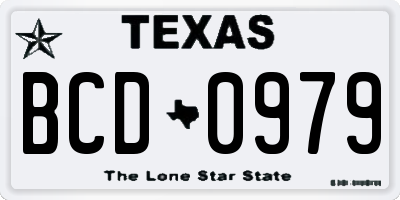 TX license plate BCD0979