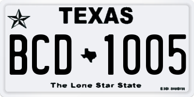 TX license plate BCD1005