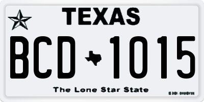 TX license plate BCD1015
