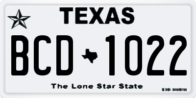 TX license plate BCD1022