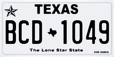 TX license plate BCD1049