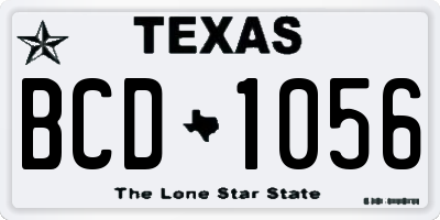 TX license plate BCD1056