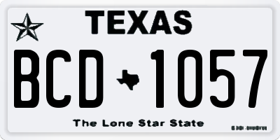 TX license plate BCD1057