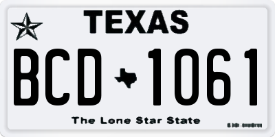 TX license plate BCD1061