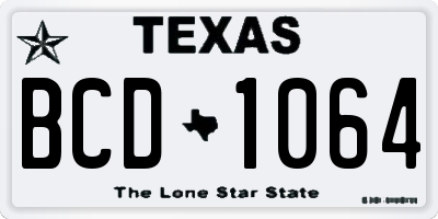 TX license plate BCD1064