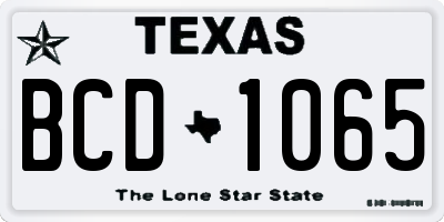 TX license plate BCD1065