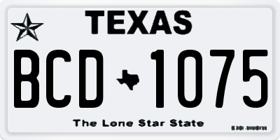 TX license plate BCD1075