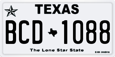 TX license plate BCD1088